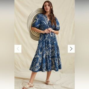 Anthropologie Conditions Apply Puff Sleeved Maxi Dress